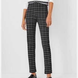 Ann Taylor Plaid Checkered Dress Pants Black White Dress Pants Trousers 6 8 M16